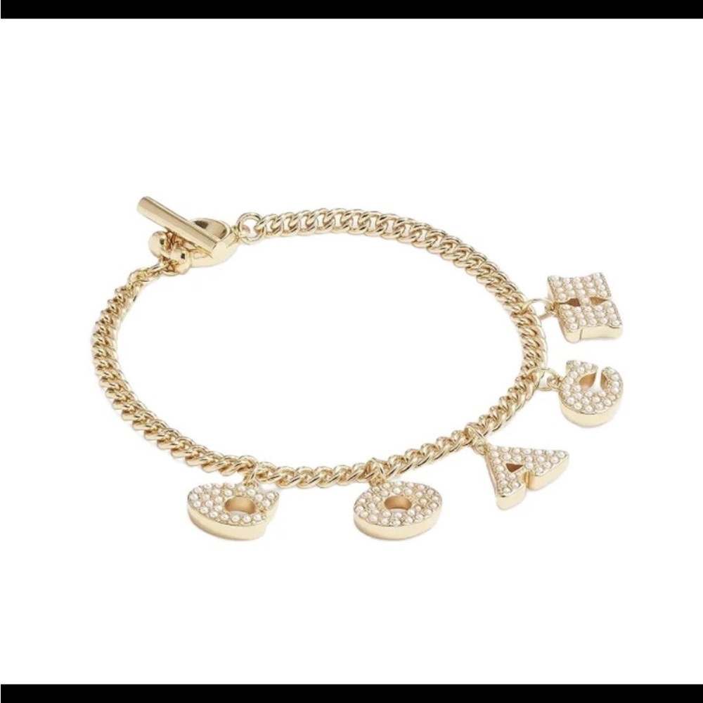 NWT! Coach Gold Charm Pearl Bracelet